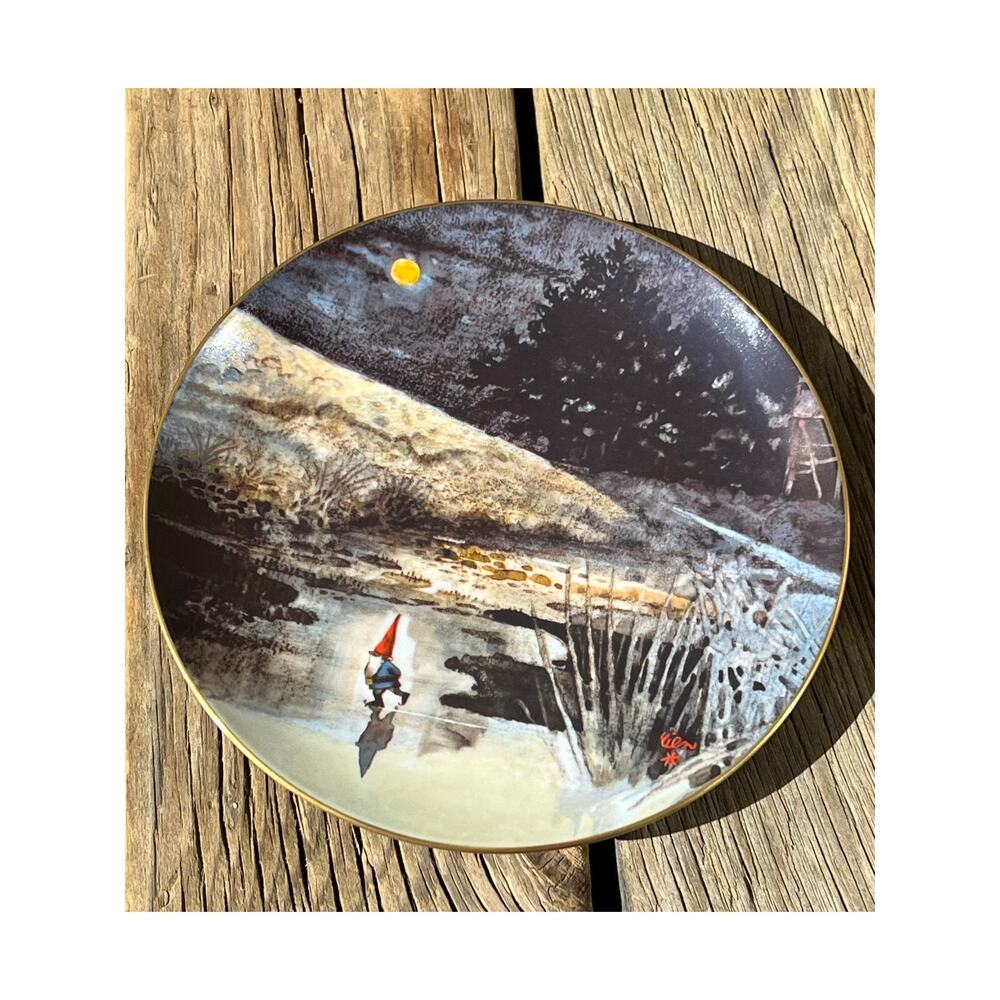 Rien Poortvliet Gnomes Plate 4 Four Seasons First Skater 1980 Fairmont 8.75"
